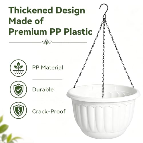 12 Inch Hanging Planters for Outdoor Plants (2 Count)