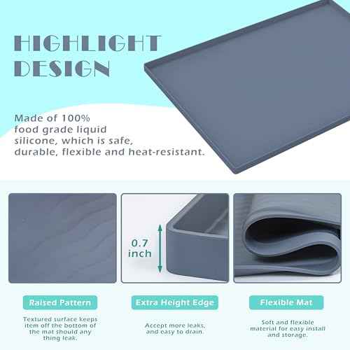 Waterproof Silicone Under Sink Mat 31'' x 19'' Shelf Liner for Kitchen and Bathroom
