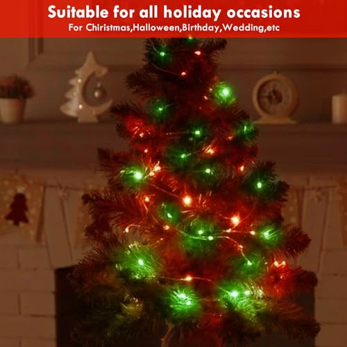 3 Pack Christmas Fairy Lights Battery Operated with Remote Red and Green (3 Count)