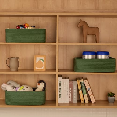 Large Shallow Organizing Baskets 15x11x5.1 Inches (2 Count)