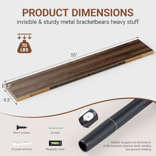 55 Inch Long Floating Shelves for Wall (2 Count)