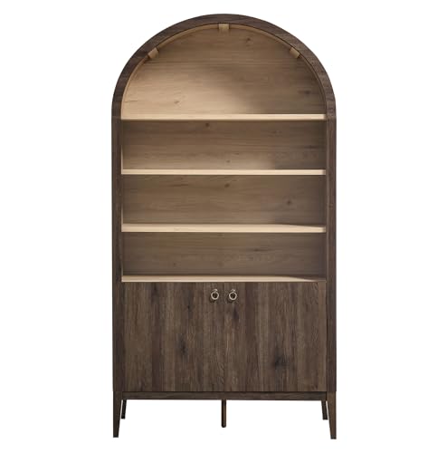 Nolan Tall Arched Storage Display Cabinet in Dark Walnut
