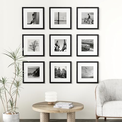 12x12 Picture Frames Set of 9 for Wall Mounting (9 Count)