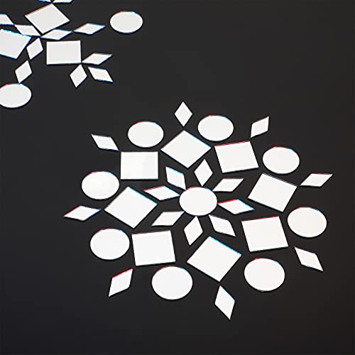 300 Pieces 1 Inch 3 Shapes Mirror Mosaic Tile Small Round Diamond Square Mini Mosaic Mirrors DIY Craft Glass Decorative for Projects Crafts Supplies (300 Count)