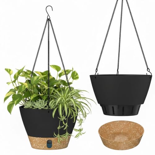 2 Pack 10 Inch Hanging Planters for Indoor Plants (72 Count)