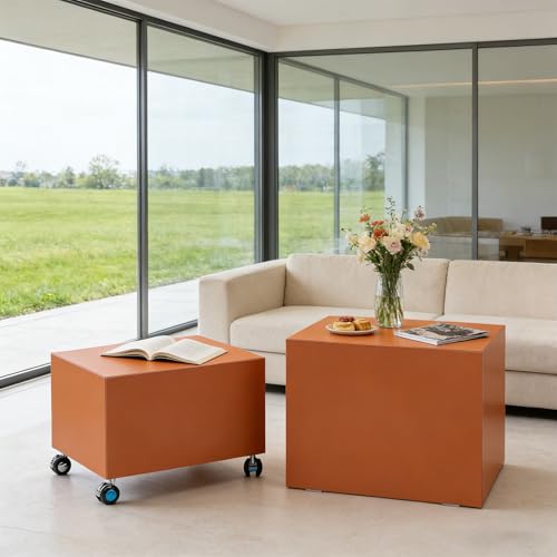 23.62" Modern Leather Coffee Table Set