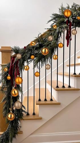 50pcs Copper Orange Christmas Ball Ornaments Small Shatterproof Christmas Tree Decorations Orange Ornaments Balls with Hanging Loop for Fall Halloween Xmas Wedding Holiday Party Wreath Home Decor