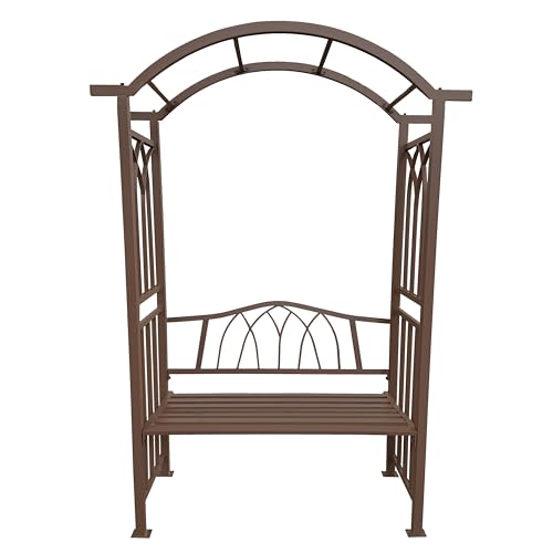 Brown Aluminum Garden Arbor Arch with 2