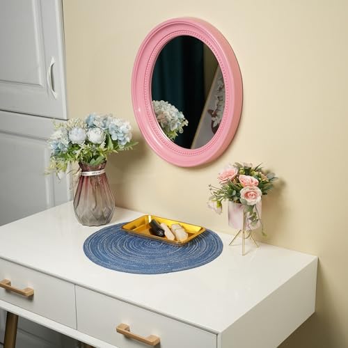 Oval Bathroom Mirror Bedroom Mirror wall Mirror Pink