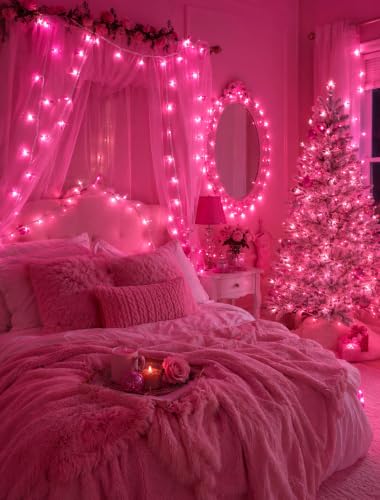 Pink Mini Christmas Lights (26 Foot)