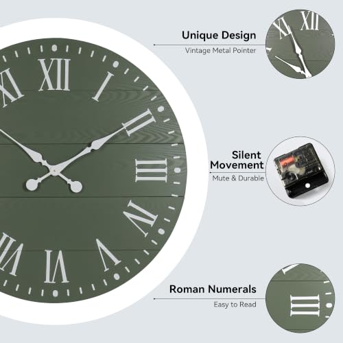 Large Wall Clock with Roman Numeral