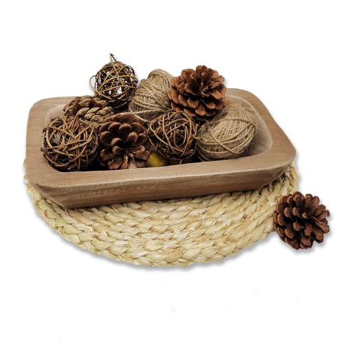 Wooden Dough Bowl Decor