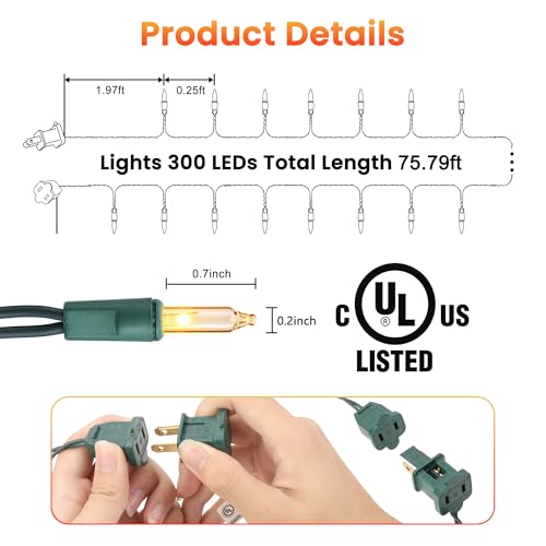 Clear Christmas Lights (75 Foot)