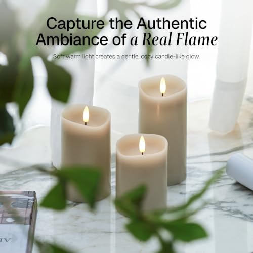 Beige LED Real Wax Flameless Battery (3 Count)