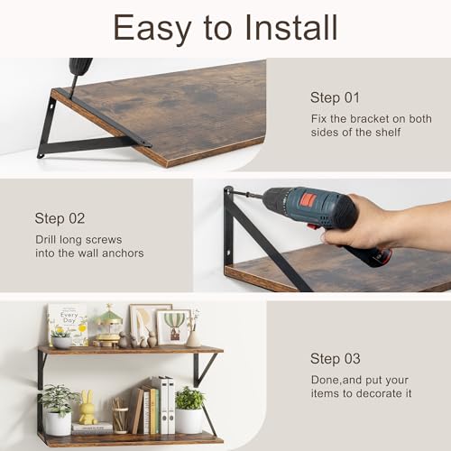 36"W x 10"D Floating Shelves