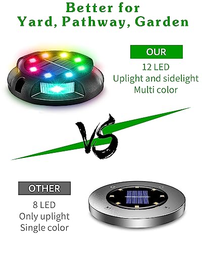 Solar Pathway Lights Uplight Sidelight 8 Pack Multi Color (8 Count)