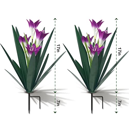 Metal Agave Plant Outdoor Decoration Lily Mexican Yard Art Garden Gift Home Decor Hand Painted Metal Agave Garden Yard Statue (2 Count)