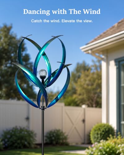 Outdoor Wind Spinners with Solar Light