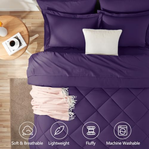 Queen Comforter Set 88"x88" Purple