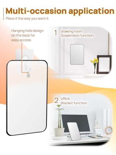 10 x 7 in Desk Makeup Mirror with Stand and Hanging Hole