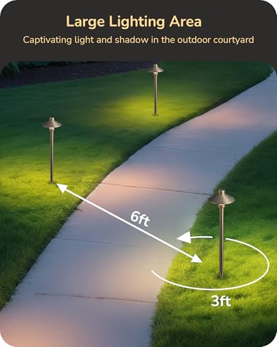Solid Brass Low Voltage Landscape Lighting with G4 Bulbs 4 Pack (4 Count)