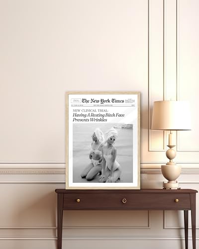 8x10in Funny Beach Girls Framed Newspaper Wall Art