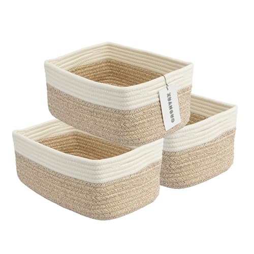 Small Woven Storage Baskets for Shelves (3 Count)