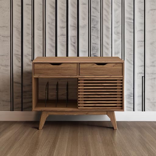 Render Mid Century Modern Vinyl Record Storage Display Cabinet