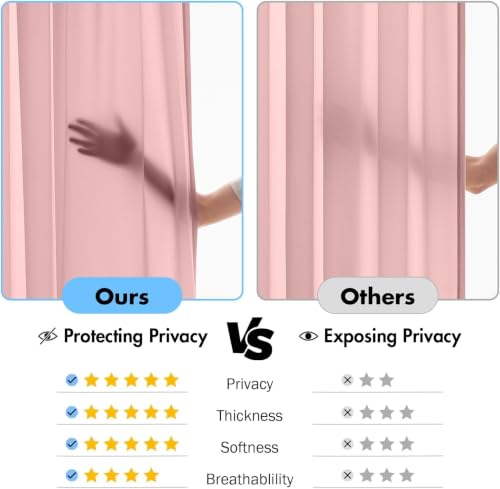 Light Pink Privacy Sheer Curtains 2 Panels 42W x 72L (2 Count)