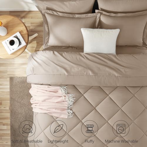 King Comforter Set 102"x90" Wheat