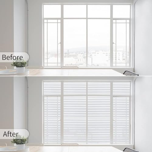 Window Privacy Film Striped with Tools