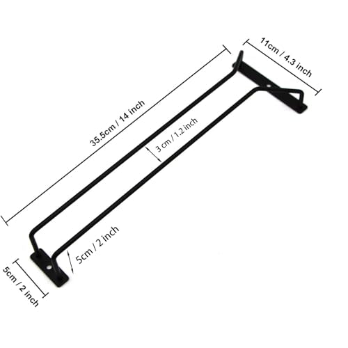14 Inch Black Wine Glass Rack (4 Count)