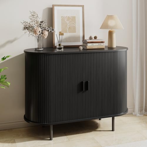 40" Fluted Buffet Sideboard Cabinet with Sliding Door