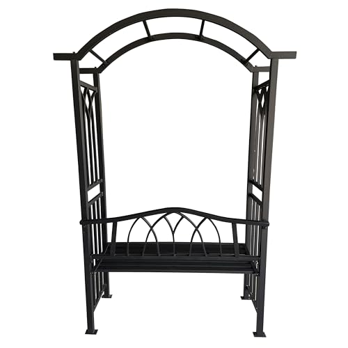 Black Aluminum Garden Arbor Arch with 2