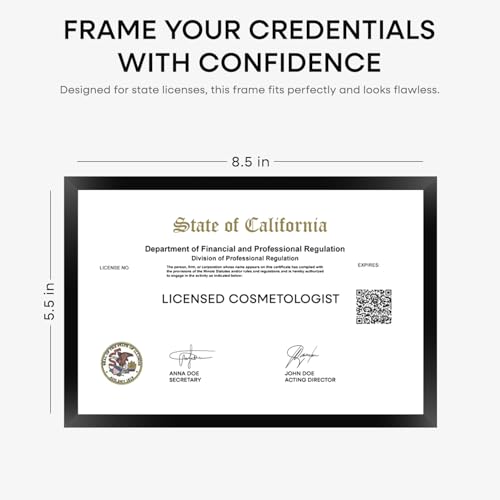 5.5x8.5 Black Business License Frame (2 Count)