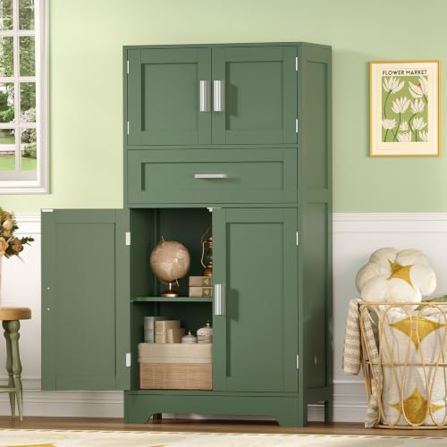 Bathroom Floor Storage Cabinet with Adjustable Shelf