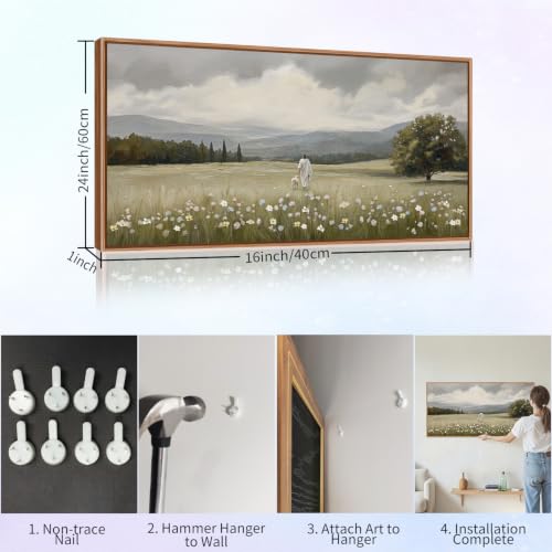 Jesus and Lamb Framed Canvas Wall Art