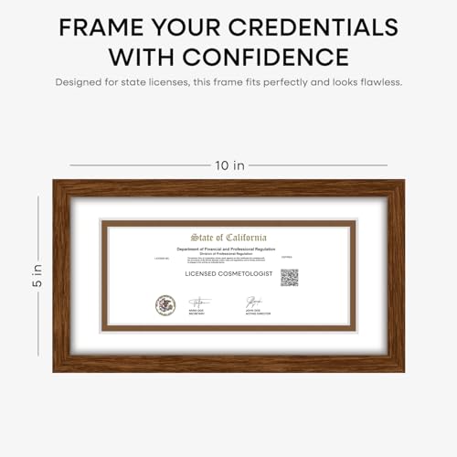 5x10 Brown Oak License Frame (3 Count)