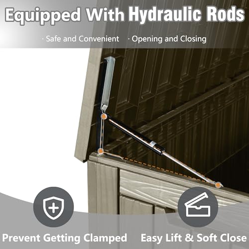 120 Gallon Outdoor Storage Box Waterproof Deck Box for Patio