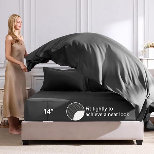 Queen Comforter Set 88"x88" Dark Grey