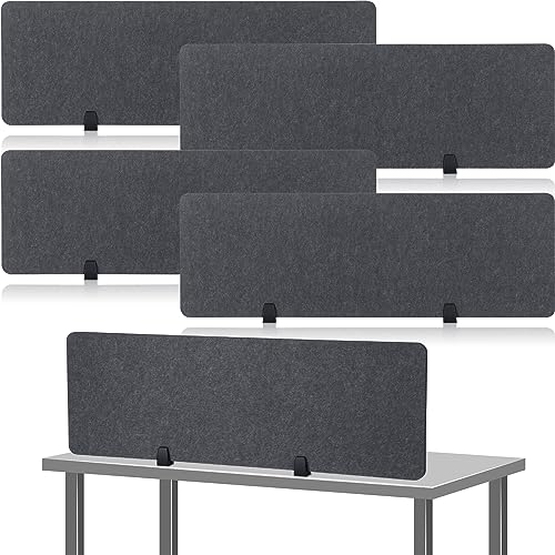4 Pack Acoustic Desk Divider Soundproof Desk Privacy Panel Freestanding Partitions Sound Absorbing Divider for Office Reduce Noise and Visual Distractions 47.3" x 16"