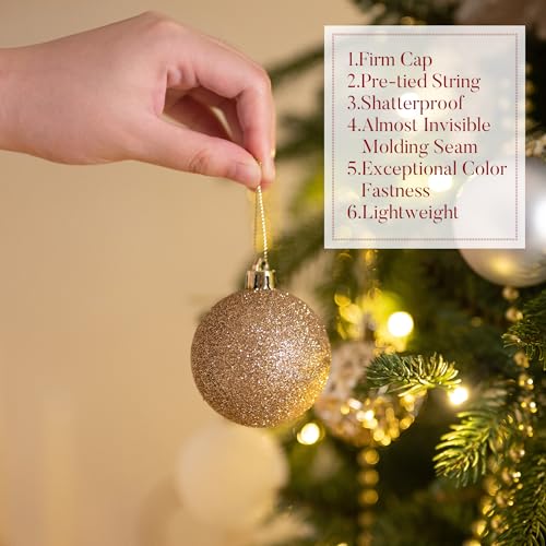 50ct Christmas Tree Decorations Ball Ornaments 2.36 Inches (50 Count)