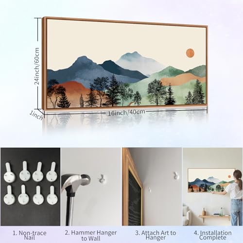 Boho Mountain Framed Canvas Wall Art