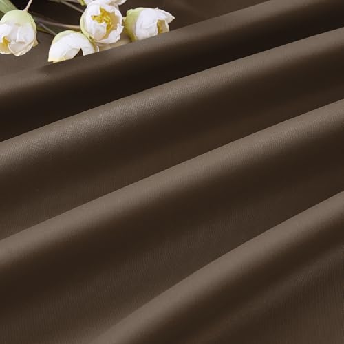 Brown Blackout Pinch Pleated 72 Inch Wide Curtains for Sliding Door (2 Count)