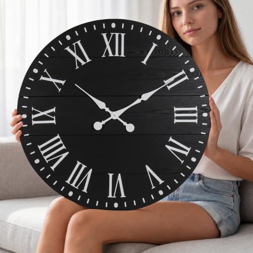 Large Wall Clock with Roman Numeral