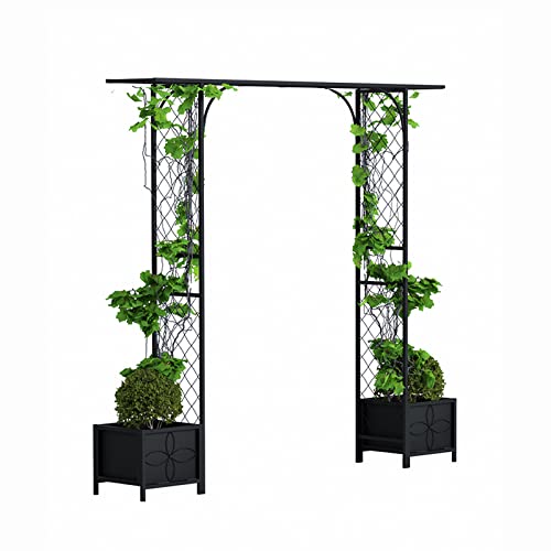 Metal Garden Arbor with Planters