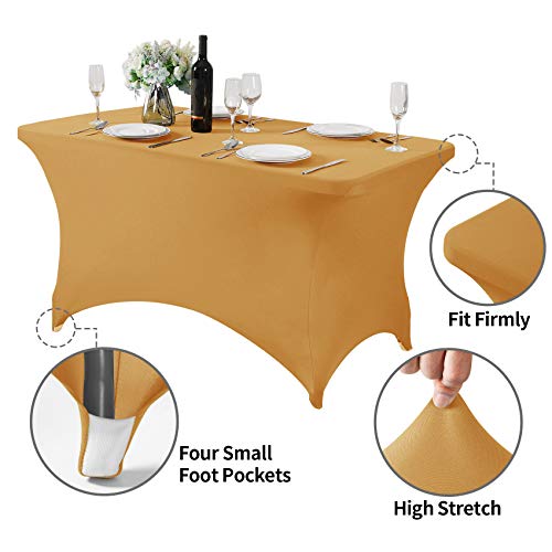 Spandex Table Cover for 4FT Table Universal Fitted Stretch Tablecloth for Party