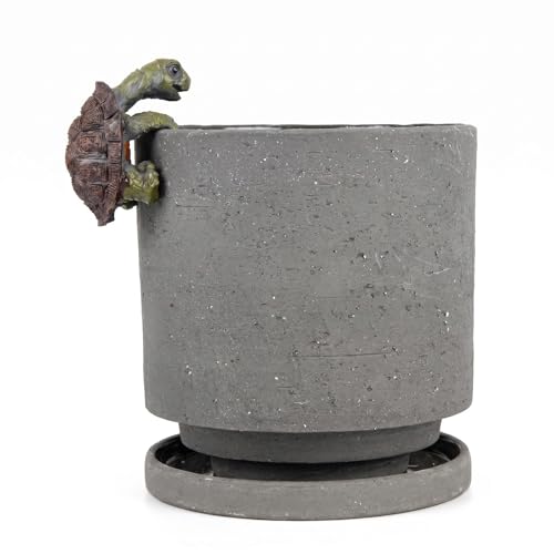 Ceramic Plant Pot with Resin Figure for Idoor Plants