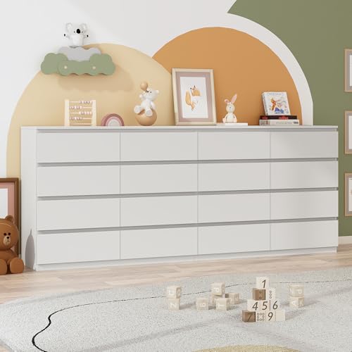 jiteentaro White Malm Dresser for Bedroom