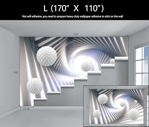 3D Space Architectural Tunnel Wallpaper Mural for Living Room